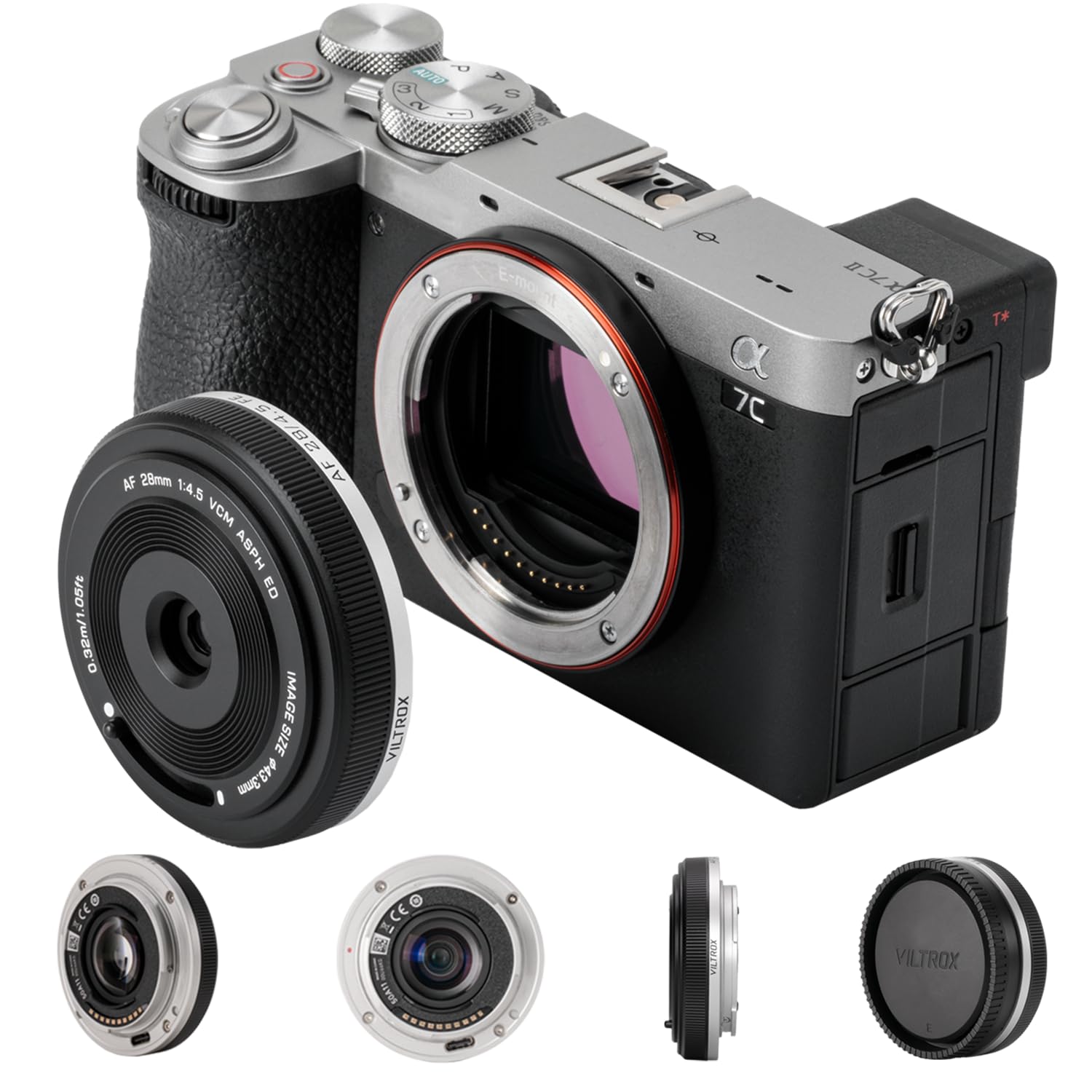 VILTROX 28mm F4.5 pour Sony E Mount Objectif,Pancake Objectif à Focale Fixe