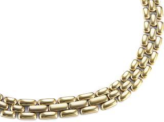 Fossil Women's All Stacked Up Gold-Tone Stainless Steel Beaded Necklace (Model: JA7248710), Length: 410mm+50mm, Width: 6mm, Stainless Steel, No Gemstone