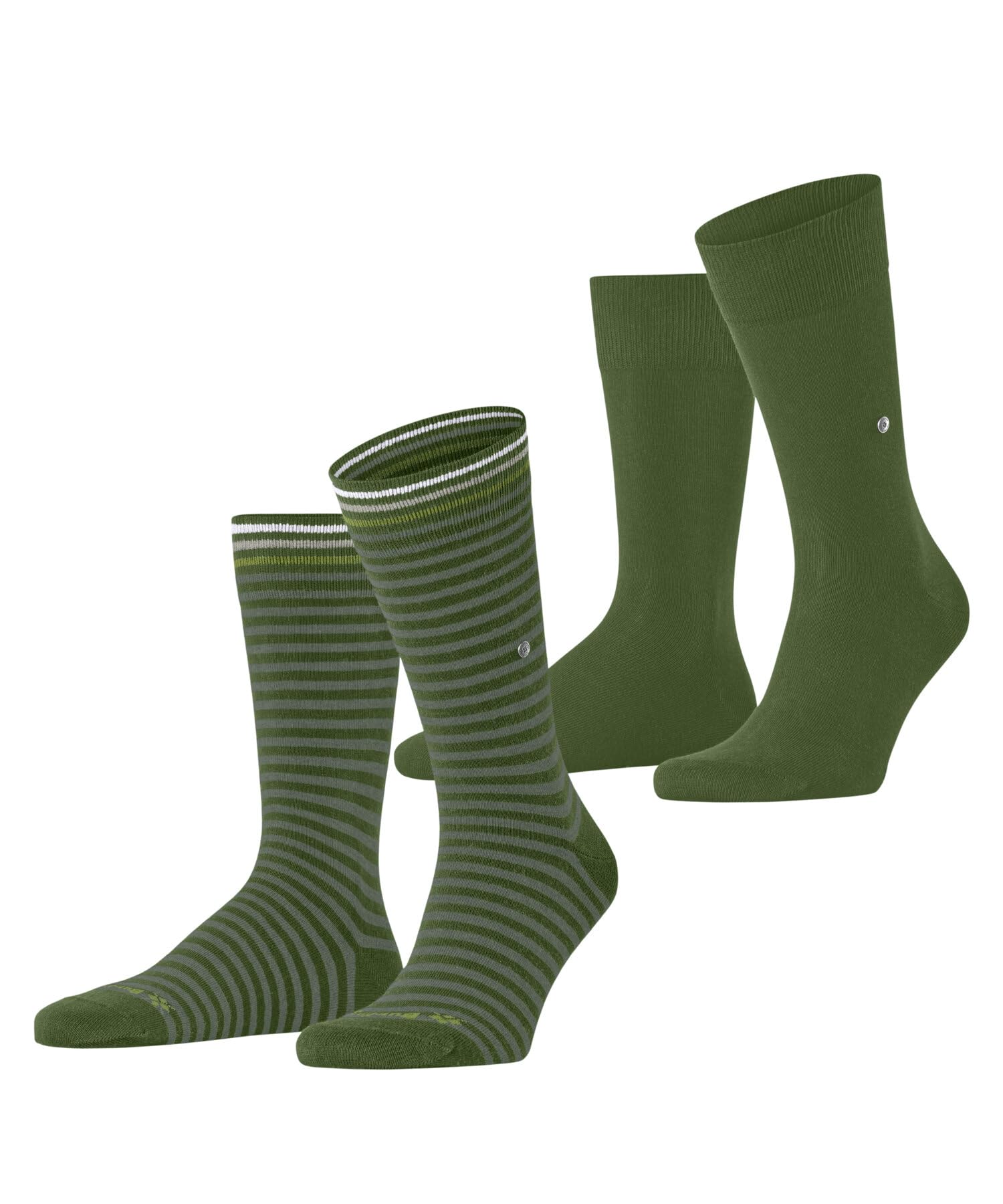 Burlington Men's Everyday Stripe Mixed 2-Pack Socks Breathable Cotton Reinforced