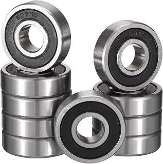 HiPicco 10 Pcs 607-2RS Ball Bearings, 7mmx19mmx6mm, Double Rubber Seald | Deep Groove Ball Bearing, Miniature Bearings, Pre-Lubricated, Chrome Steel, ABEC 3, Z2 Lever