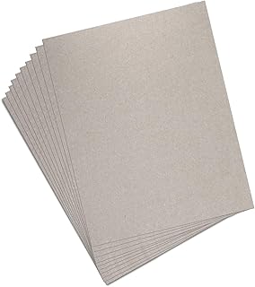JNENERY 10 Chipboard Sheets 8.5 x 11", 22pt Book Board for Bookbinding Gray | Cardboard for Crafts, Thick Chipboard and Sturdy Kraft Board Thin Cardboard Sheets for DIY Projects, Packaging (Gray)