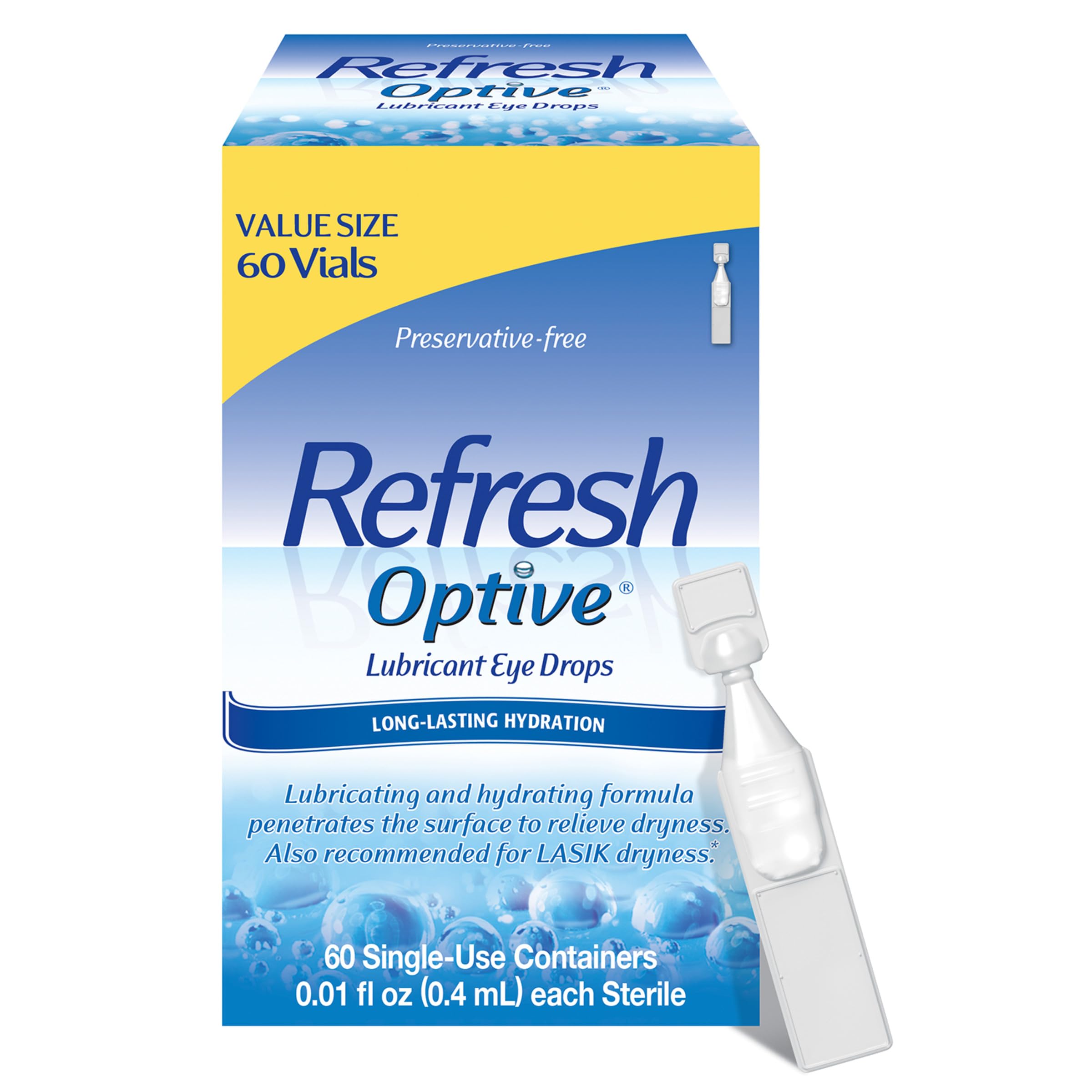 REFRESH OPTIVE Preservative-Free Artificial Tears Lubricant Eye Drops, 0.01 fl o