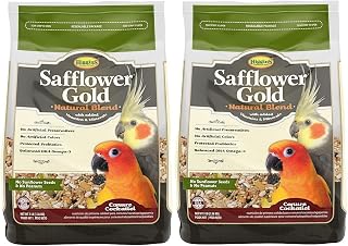 Higgins 2 Pack of Safflower Gold Natural Blend Conure and Cockatiel Food, 3 Pounds Each