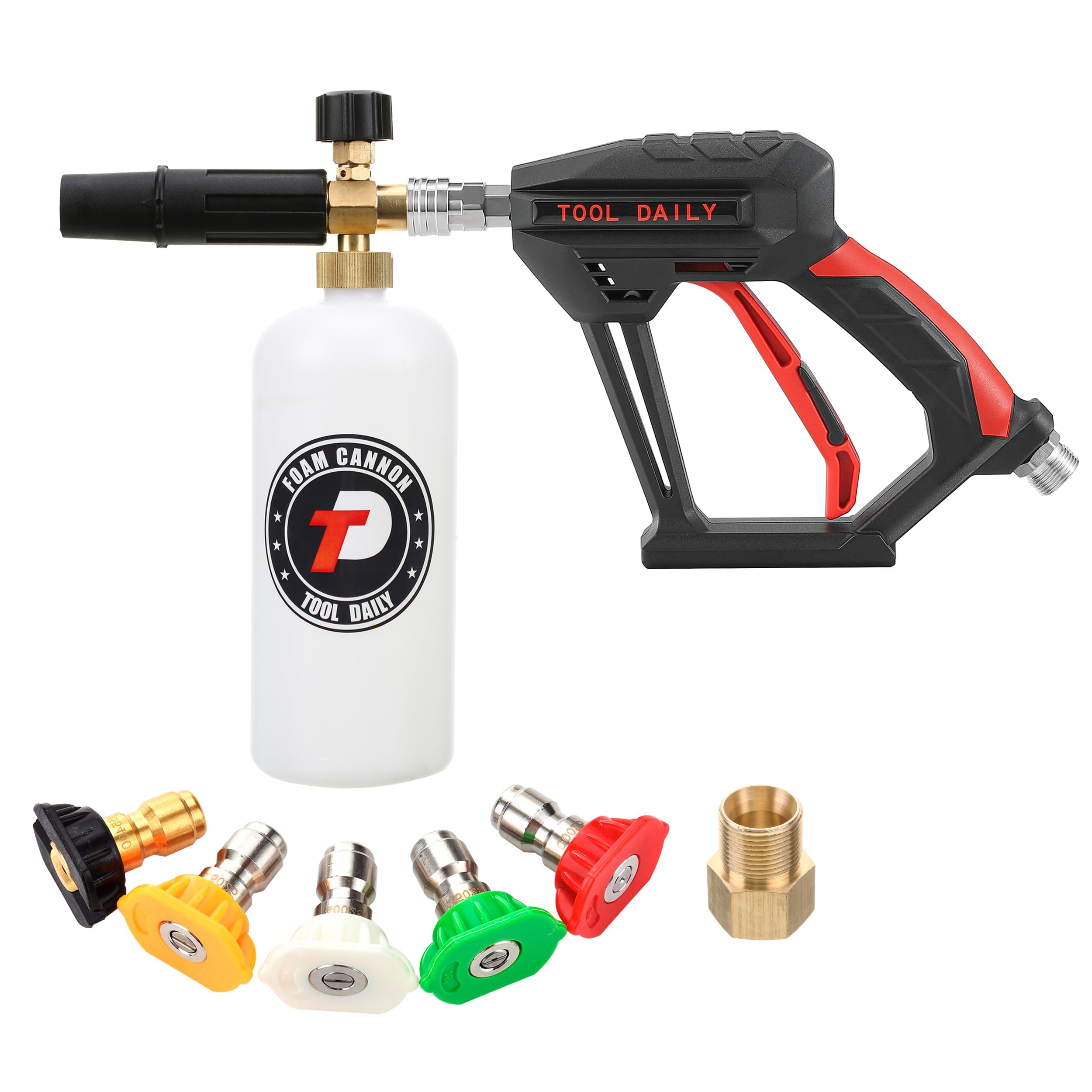 Tool Daily Short Pressure Washer Gun with Foam Cannon, 1/4" Quick Connect | 5 Po