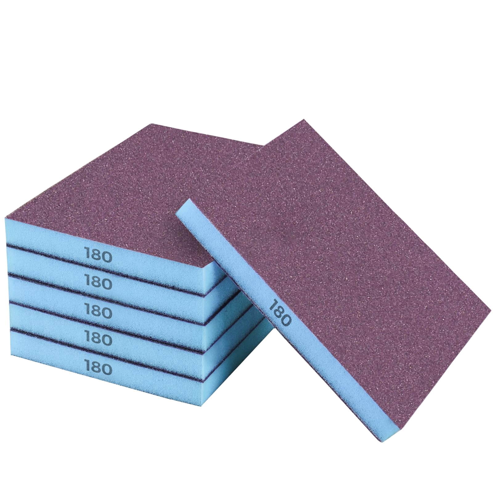 STEBRUAM 6Pcs Sanding Sponges 180 Grit Sander Block Wet Dry