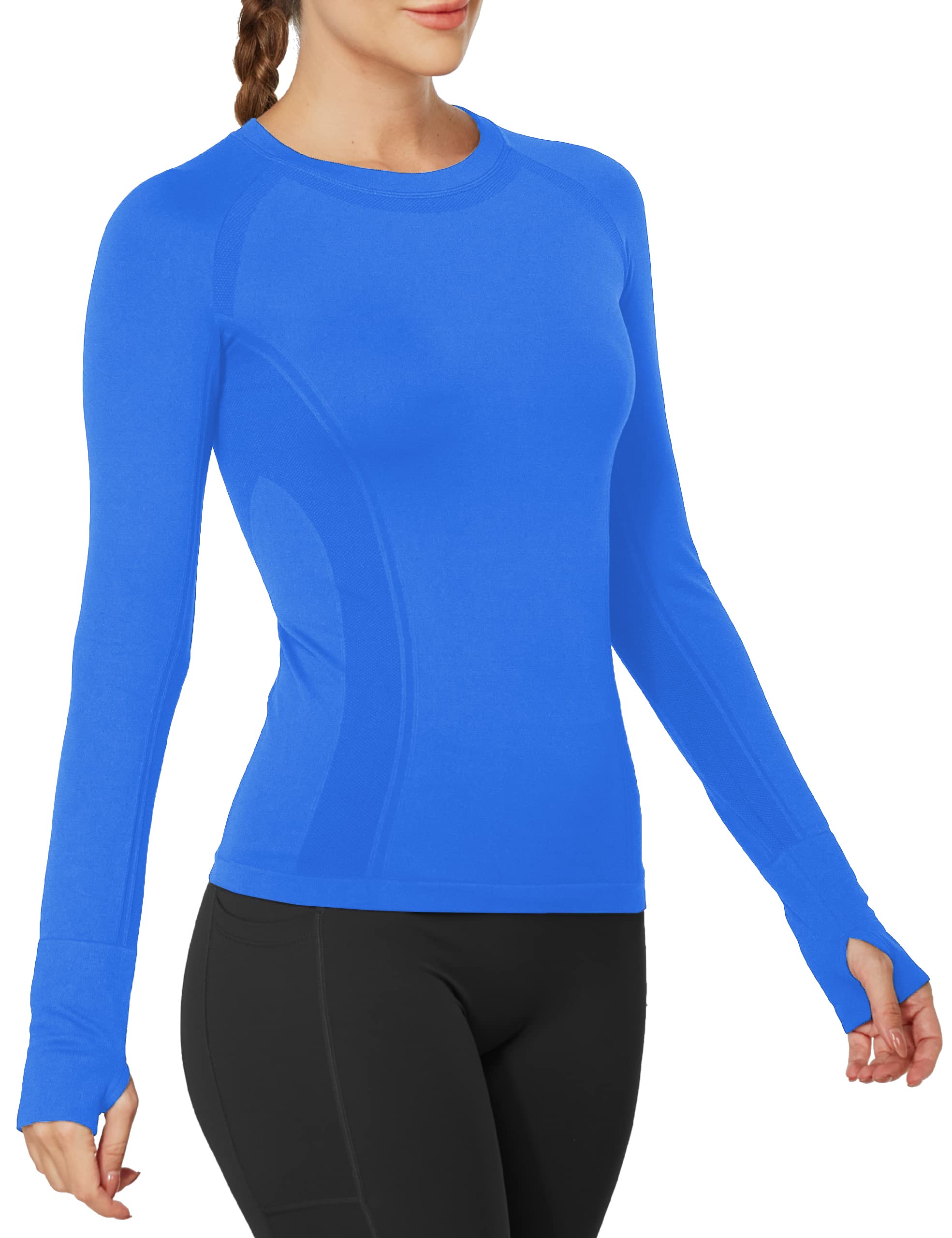 MathCat Workout Shirts for Women Long Sleeve, Workout Tops for Women, Quick Dry 