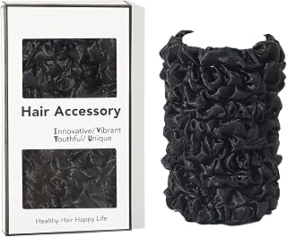 10 Pieces Women Hair Scrunchies - Small Black Silk Satin Hair Bands Small Hair Bands for Thick Curly Hair, Pretty Ponytail Holder No Crease Damage with Exquisite Box