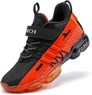 JMFCHI Boys Running Shoes Breathable Mesh Slip-On Athletic Tennis Sneakers