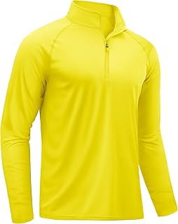 TACVASEN Rash Guard Mens Swim Shirt Long Sleeve UV Fishing Sun Protection UPF 50 Running Athletic 1/4 Zip Shirt for Men