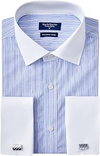Year In Year Out French Cuff Wrinkle Free Dress Shirt for Men Regular Fit Long Sleeve Wrinkle Resistant Shirt
