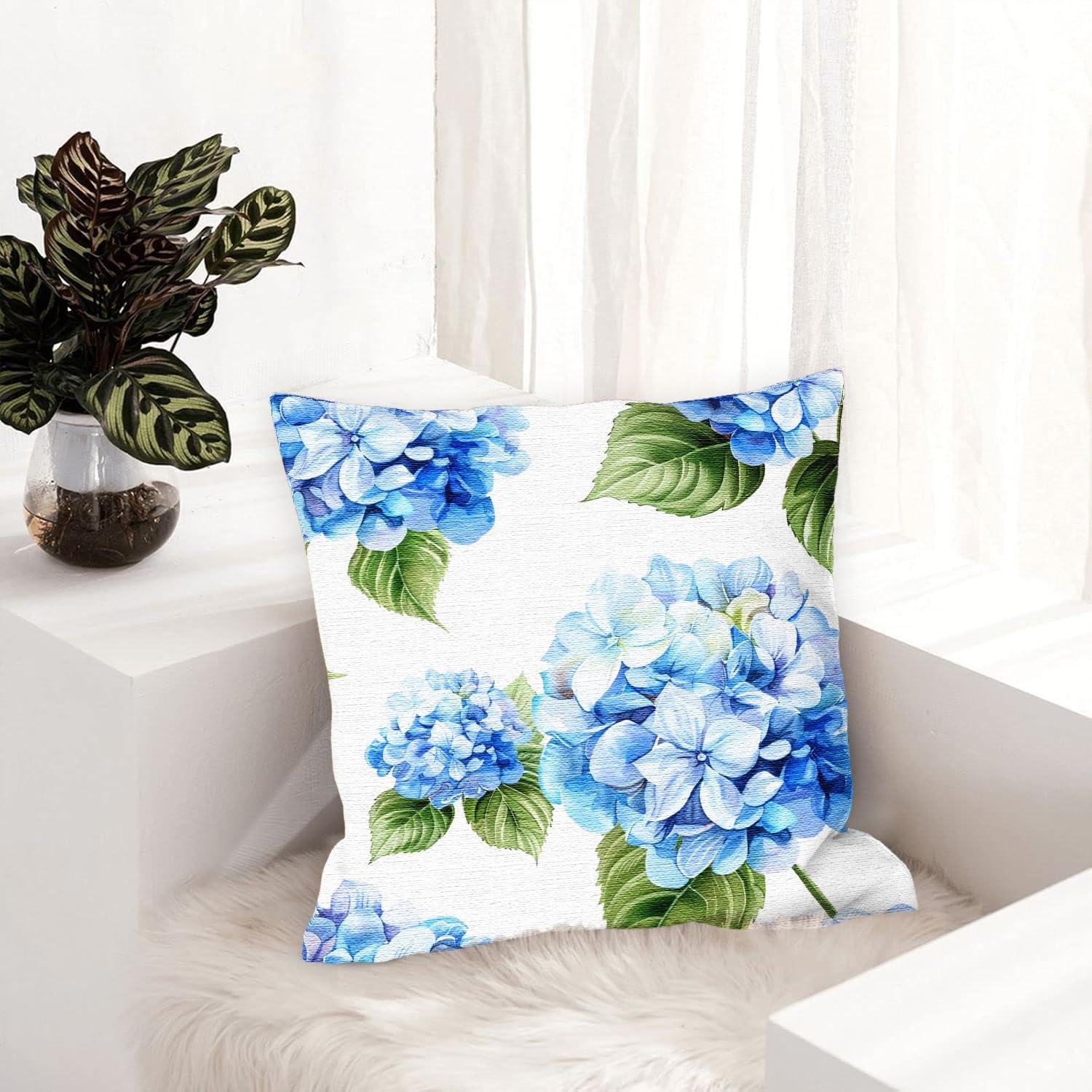Set of 1 Decorative Throw Pillow Covers Square Floral Pattern Cushion Covers Out