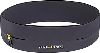Build & Fitness Running Belt, Flip Waist Pouch, Internal Key Clip, Phone Holder for Men and Women, Lightweight, Slim, Comfortable, fits All Samsung's, iPhone's
