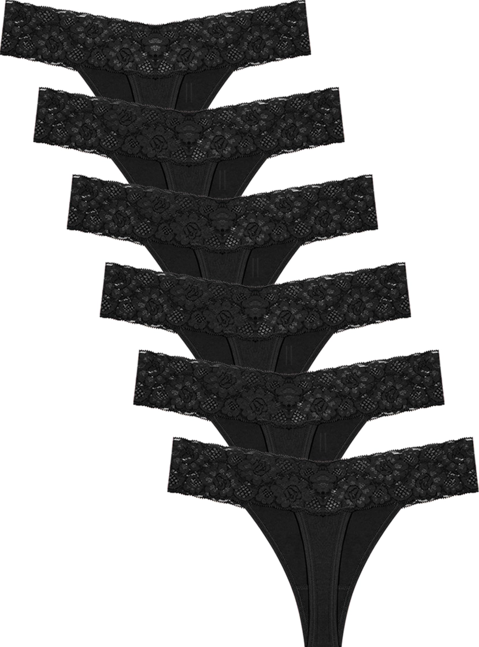 READY TO LOVE Underwear Womens Sexy Cotton Lace Thongs for Women Breathable V-Wa