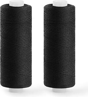 ZMAAGG Sewing Thread, Black Thread for Sewing Machine, 2 PCS 200 Yards | Sewing Threads for Sewing Machine, Polyester Thread for Sewing Machine, White Thread for Sewing, Hand Stitching, Embroidery