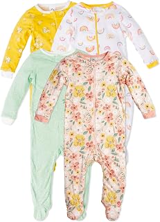 Gerber Baby Girls 4 Pack Sleep 'N Play Footie Baby and Toddler Sleepers