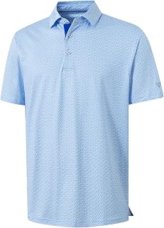 M MAELREG Mens Golf Shirt Print Performance Moisture Wicking Dry Fit Short Sleeve Casual Collared Polo Shirts for Men