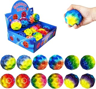 Super Bouncy Balls, Colorful High Bouncing Space Balls for Kids and Adults, Fun Outdoor Toys for Hand-Eye Coordination, Lightweight Foam Jump Balls (12 Pack)