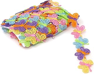 5M Colorful Lace Ribbon Cute Butterflies Embroidered Butterflies Lace Ribbon for DIY Clothing Craft Decoration