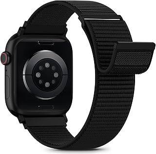 Nylon Loop Sport Band Compatible with Apple Watch Bands 44mm 45mm 46mm 49mm 42mm for Women Men, iWatch Wrist Straps for Ultra 4 3 2, Se, Series 12 11 10 9 8 7, Breathable, Soft Band Ideal for Outdoor