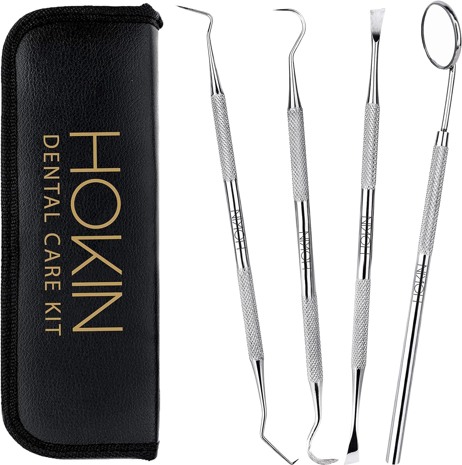 Dental Tools HOKIN Plaque Remover Teeth Cleaning Tool 4 Pcs Dental Care Kit Toot
