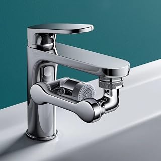 1080° Swivel Kitchen Faucet Aerator, Universal Rotatable Faucet Robotic Arm, Dual Mode Splash Proof Water Saving Faucet Extension for Kitchen Sink