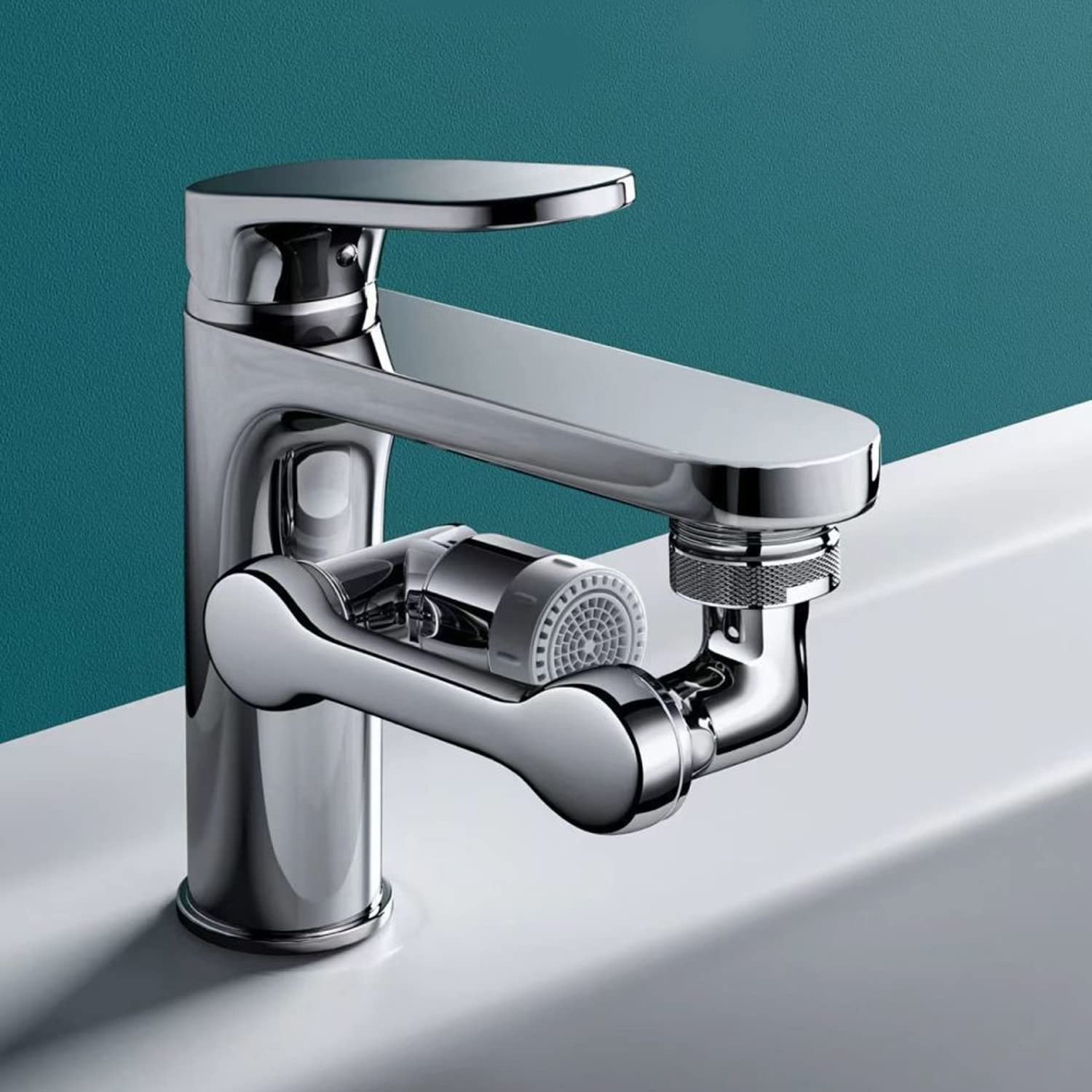 1080° Swivel Kitchen Faucet Aerator, Universal Rotatable Faucet Robotic Arm, Dua