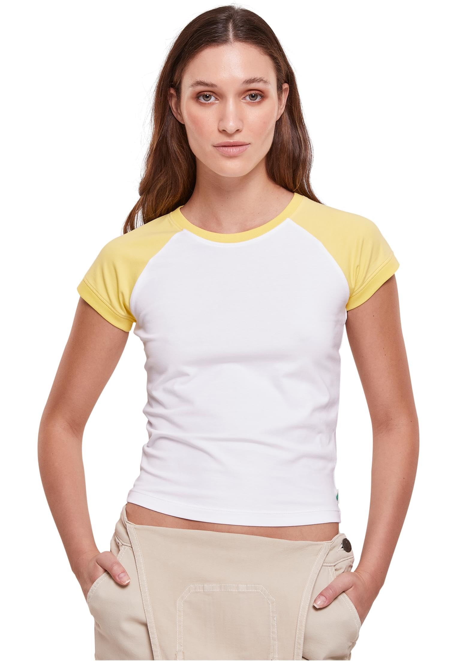 Urban Classics Ladies Organic Stretch Short Retro Baseball Tee Women's T-Shirt