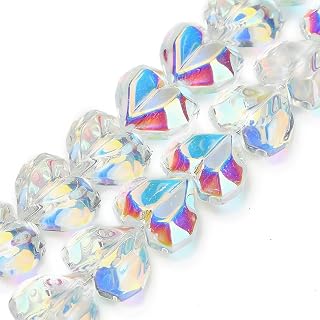 50pcs Clear AB Faceted Glass Beads for Valentine's Day Earrings Bracelet Necklace Key Chain Jewelry DIY Craft Making