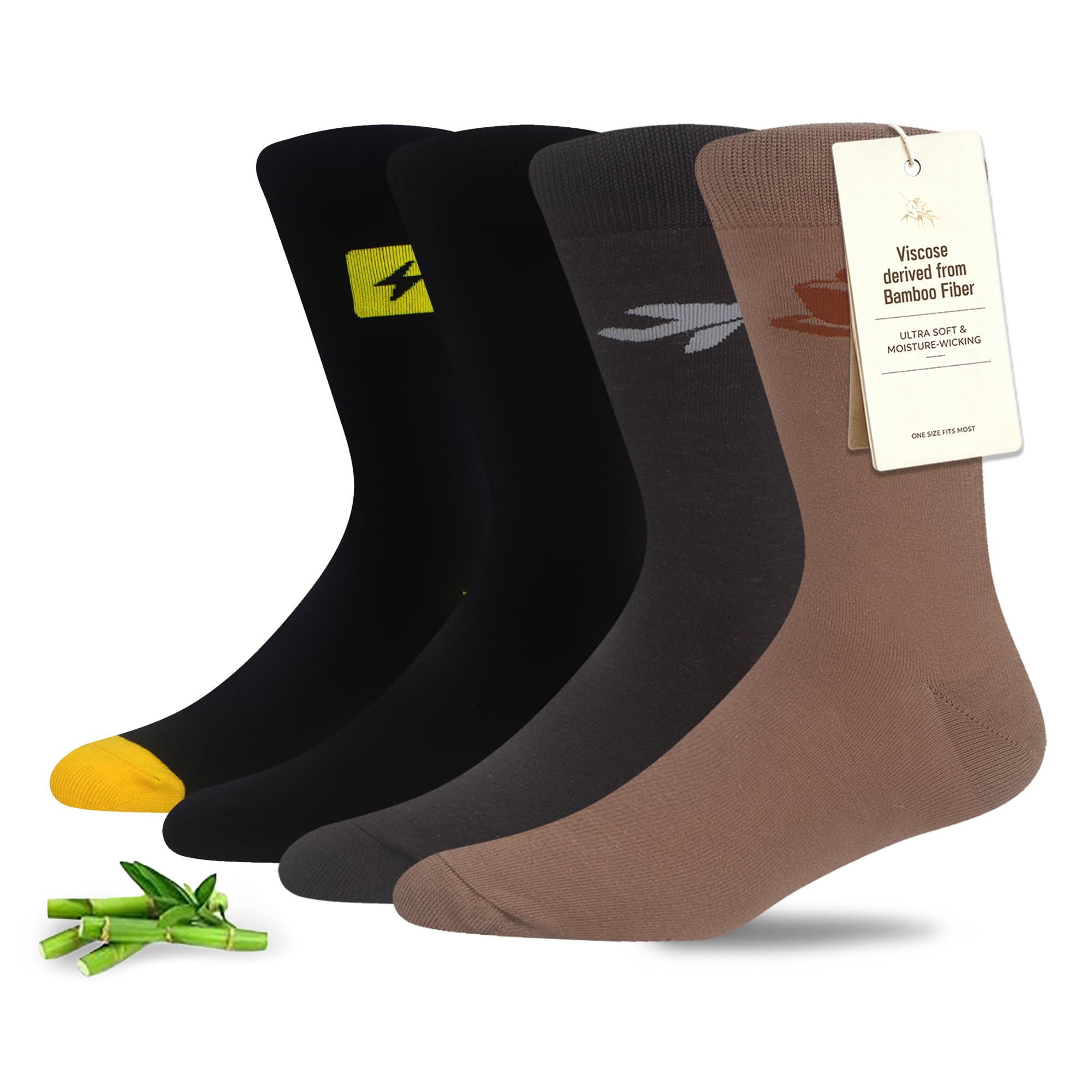 MAKABO Men's Dress Crew Socks 6/12/18 Pairs Bamboo Viscose Soft Breathable
