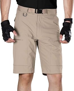FREE SOLDIER Men's Cargo Hiking Shorts with Belt Summer Shorts Lightweight