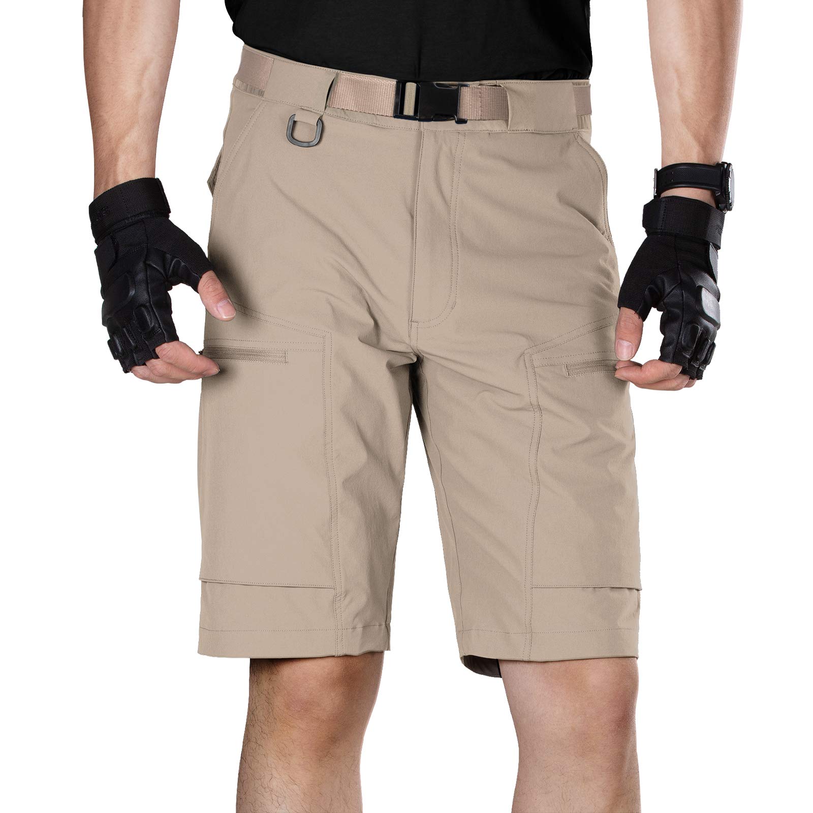 FREE SOLDIER Men's Cargo Hiking Shorts with Belt Summer Shorts Lightweight