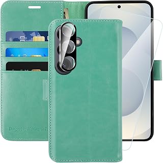 MONASAY Wallet Case for Samsung S25+ Plus with 3 Card Holders - Black