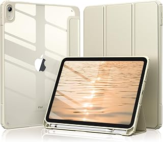 [Maledan] iPad A16 Case - 11th Gen 11 Inch 2025 / iPad 10th Gen 10.9 Inch 2022 Clear Transparent Back Cover Trifold Stand Auto Sleep Function Apple Pencil Storage with Pen Holder Shockproof