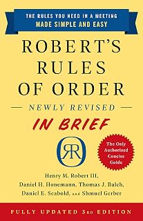 Robert's Rules of Order Newly Revised In Brief