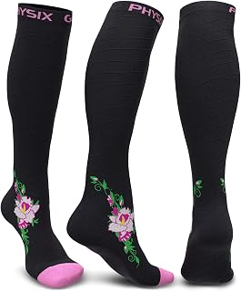 Physix Gear Compression Socks for Women and Men 20-30 mmHg - Best Flight Socks for Men & Women- All Day Compression Socks Men & Women- Ideal Compression Socks Women & Men for Foot Comfort & Support