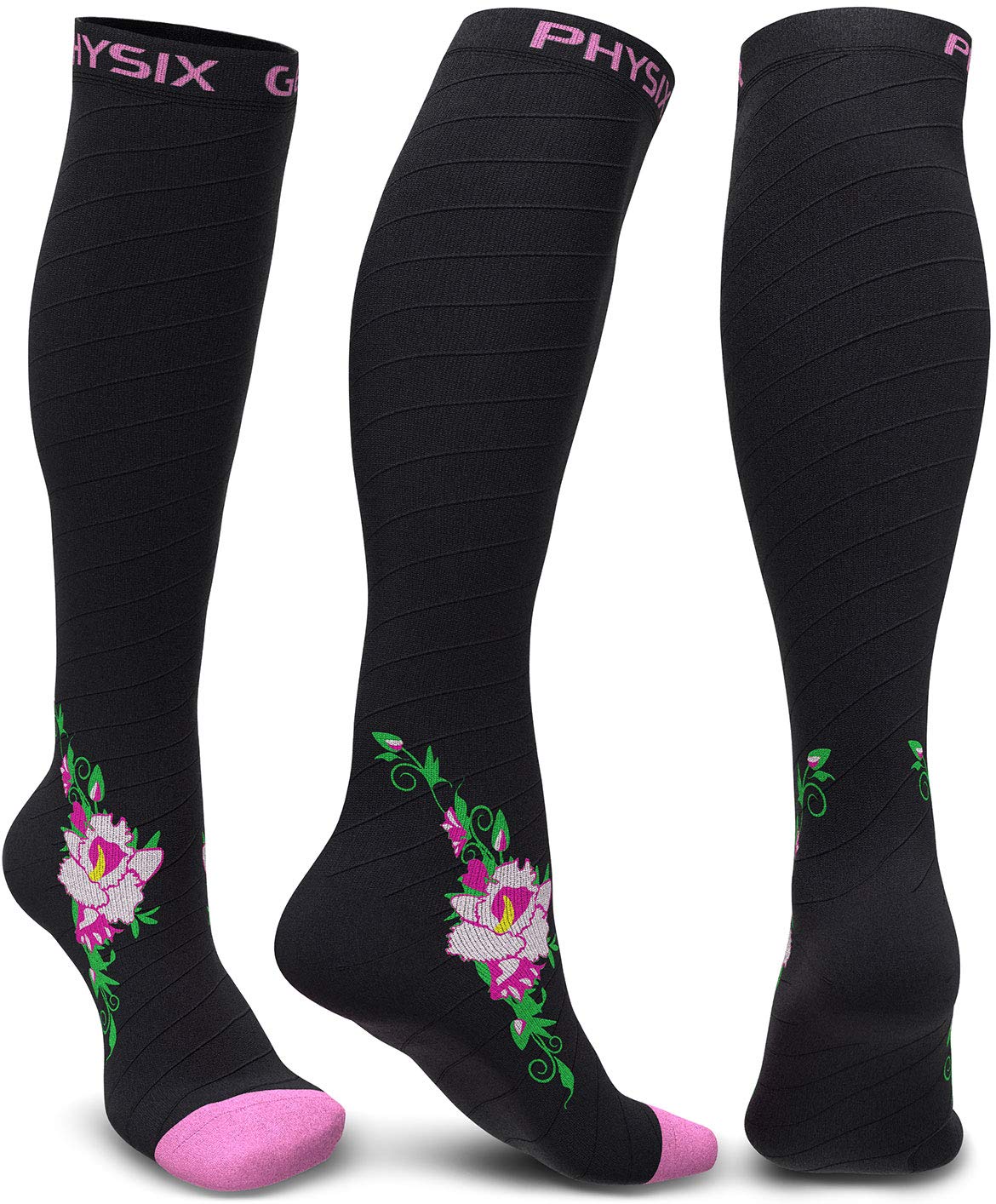 Physix Gear Compression Socks for Women and Men 20-30 mmHg - Best Flight Socks f