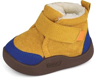 MASOCIO Baby Boy's Girl's Winter Boots, Plush Fur Shoes, Warm, Non-Slip, Size 2-6 UK
