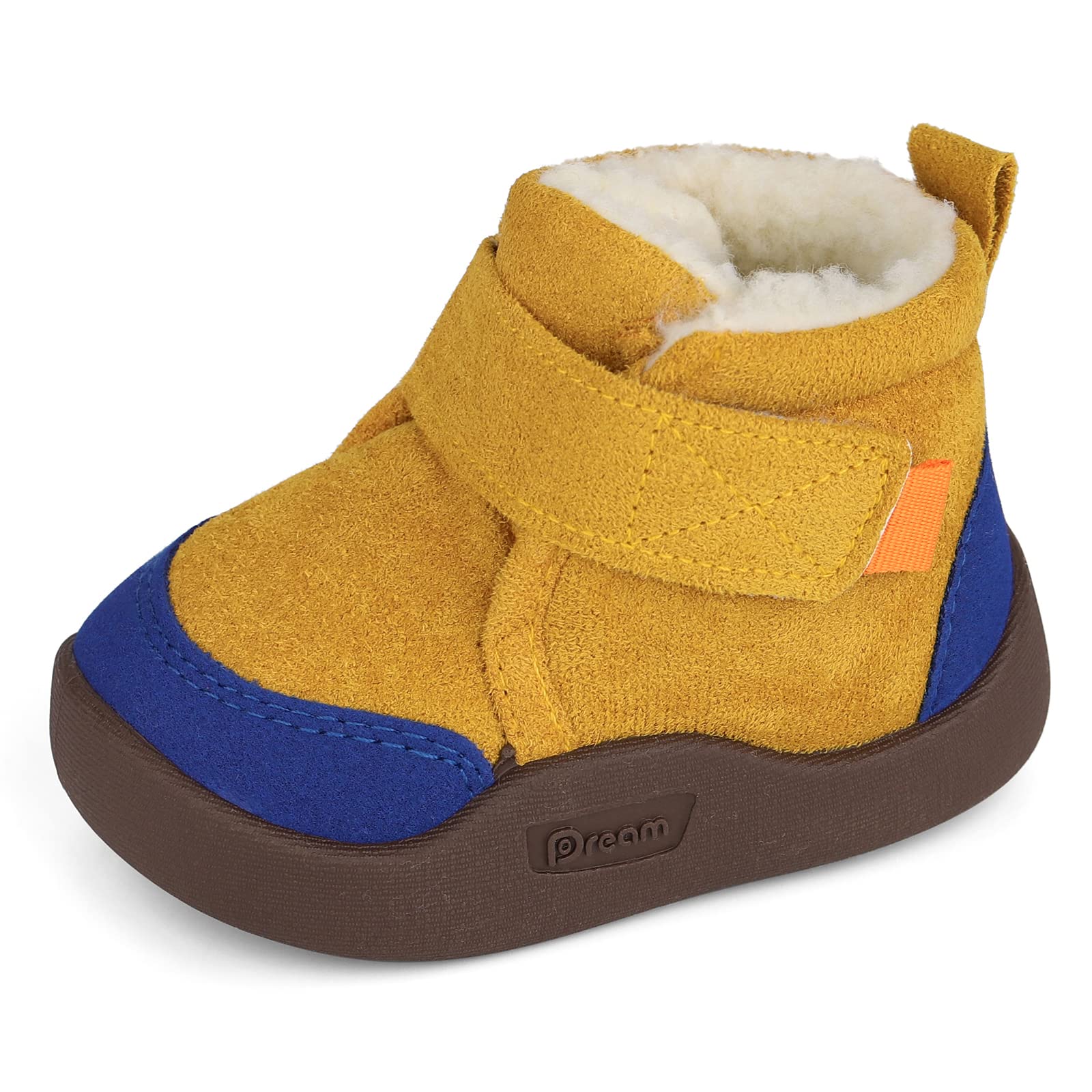 MASOCIO Baby Boy's Girl's Winter Boots, Plush Fur Shoes, Warm, Non-Slip, Size 2-