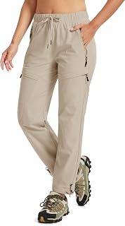 MoFiz Women's Walking Cargo Trousers Water-Resistant Travel Hiking Pants