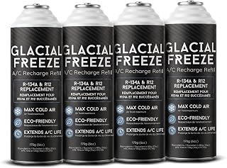 Tectonic Glacial Freeze R290 Replacement r134a Refrigerant Cans | R290 Replacement r134a AC Recharge Freon | R290 Freon r134a Refrigerant Replacement | 134a Refrigerant 4 Cans (r134a, 4 Cans)