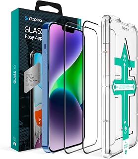 Deppa Pack of 2 for iPhone 14 Plus/iPhone 13 Pro Max (6.7 inches) Screen Protector with Stencil, 9H Shockproof, Full Coverage, Bubble-Free, Easy Installation, Ultra Clear