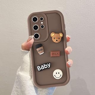 Coalbooliy Case for Samsung Galaxy A13 5G 6.5 inch, Mobile Phone Brown Soft Silicone Phone Cover Aesthetic Model Plush Bear 3D Designs Protection Camera Shockproof Case, 01