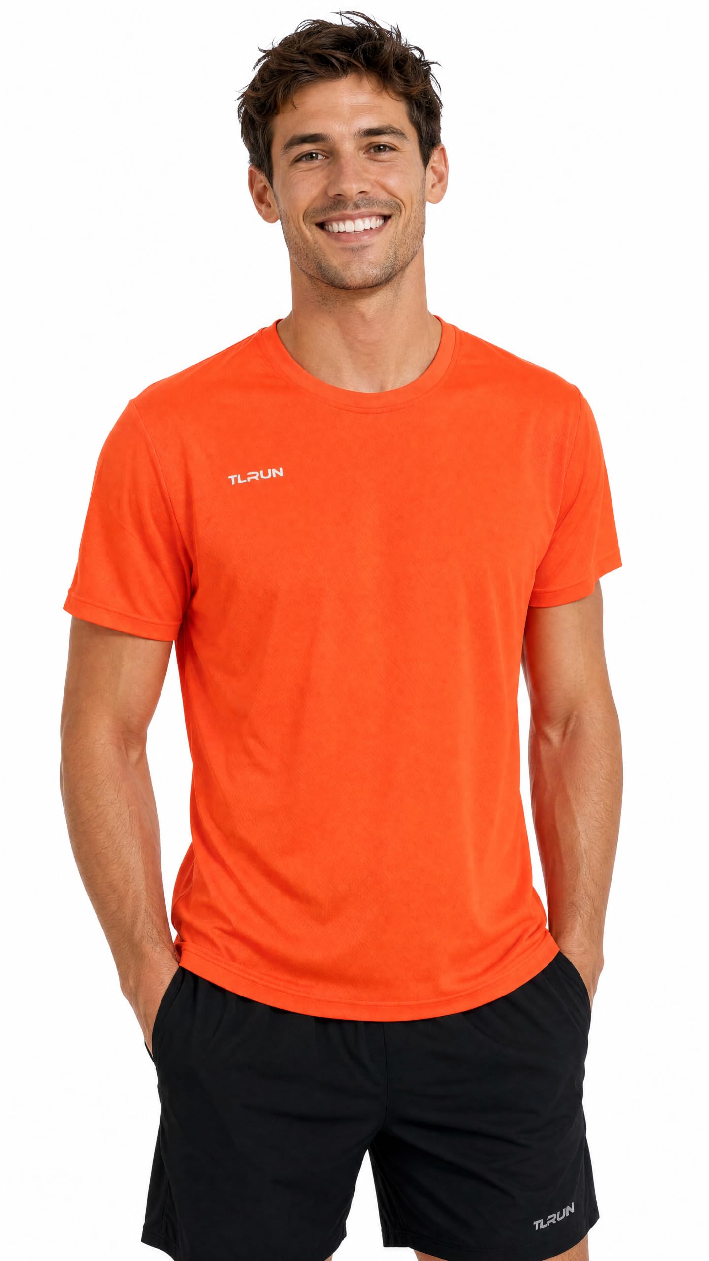 TLRUN Men's Ultra Lightweight Cool Running Shirts, Dry Fit Marathon Top Tee, Sho