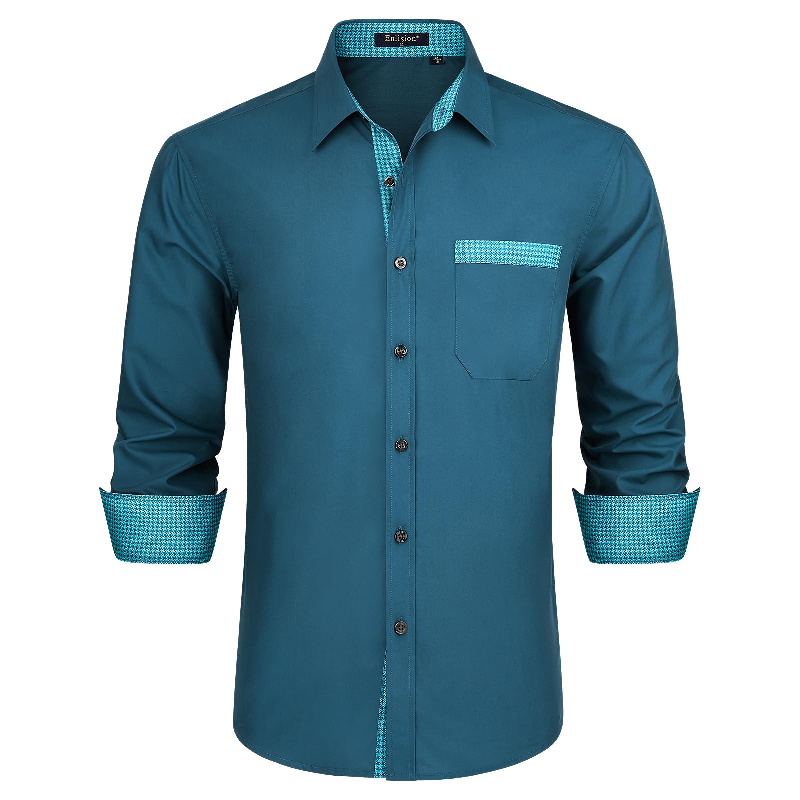 Enlision Men's Long-Sleeved Business Shirt, Regular Fit, Casual Shirt, Modern, W
