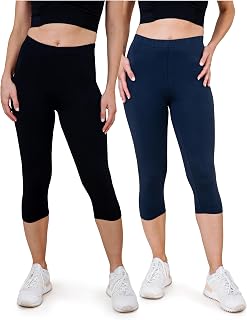 SES Leggings Donna Capri 3/4 2 Pezzi Cotone