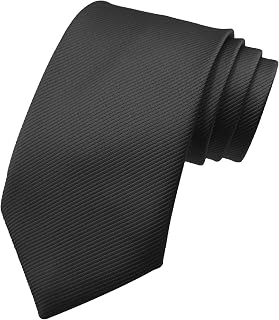 Men's Necktie 3.15" Solid Tie Pure Color Classic Mens Necktie, Premium Formal Black Ties for Men