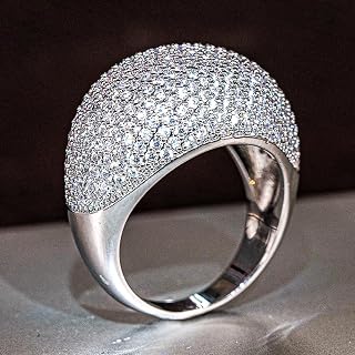 Gorgeous Trendy Women Wedding Ring Sparkling Tiny Cubic Zirconia Jewelry for Party