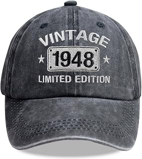 Vintage 1925-2005 Limited Edition Hats for Men Women, Personalized 21th-101th Birthday Gifts Retirement