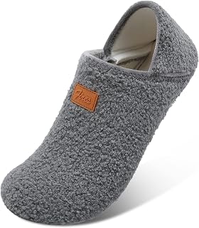 Fires Womens Mens Slippers with Rubber Sole Soft-Lightweight House Slipper Socks Around House Shoes Non Slip Indoor/Outdoor