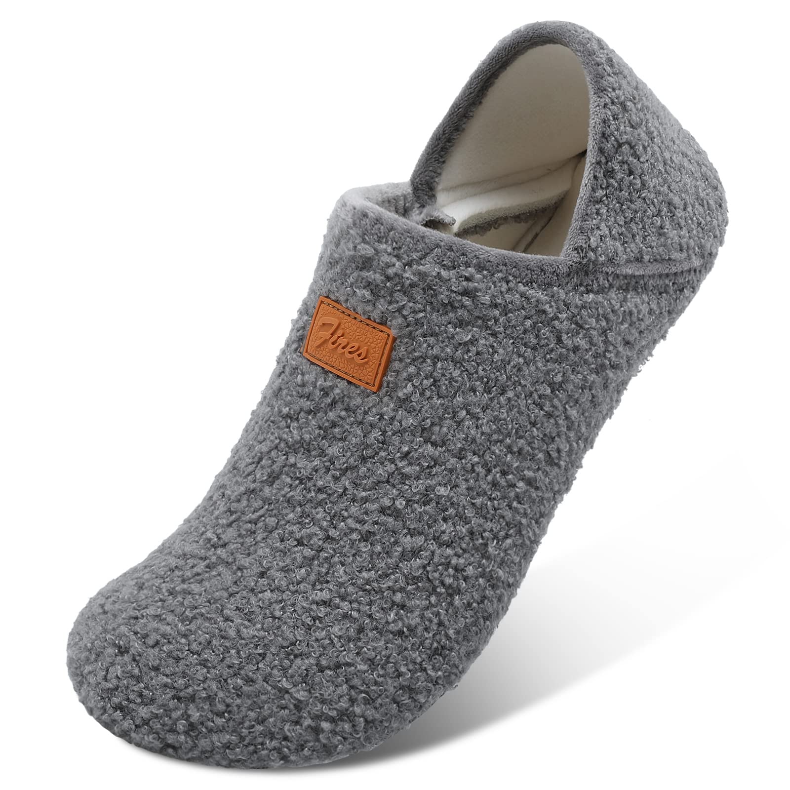 Fires Womens Mens Slippers with Rubber Sole Soft-Lightweight House Slipper Socks